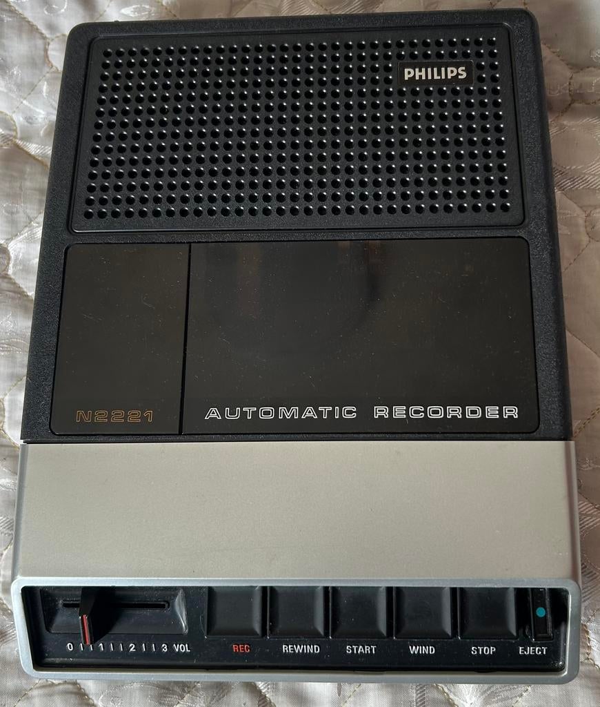 Net Philips cassette recorder N 2221 jaren 70, Antiek en Kunst, Antiek | Tv's en Audio, Ophalen of Verzenden
