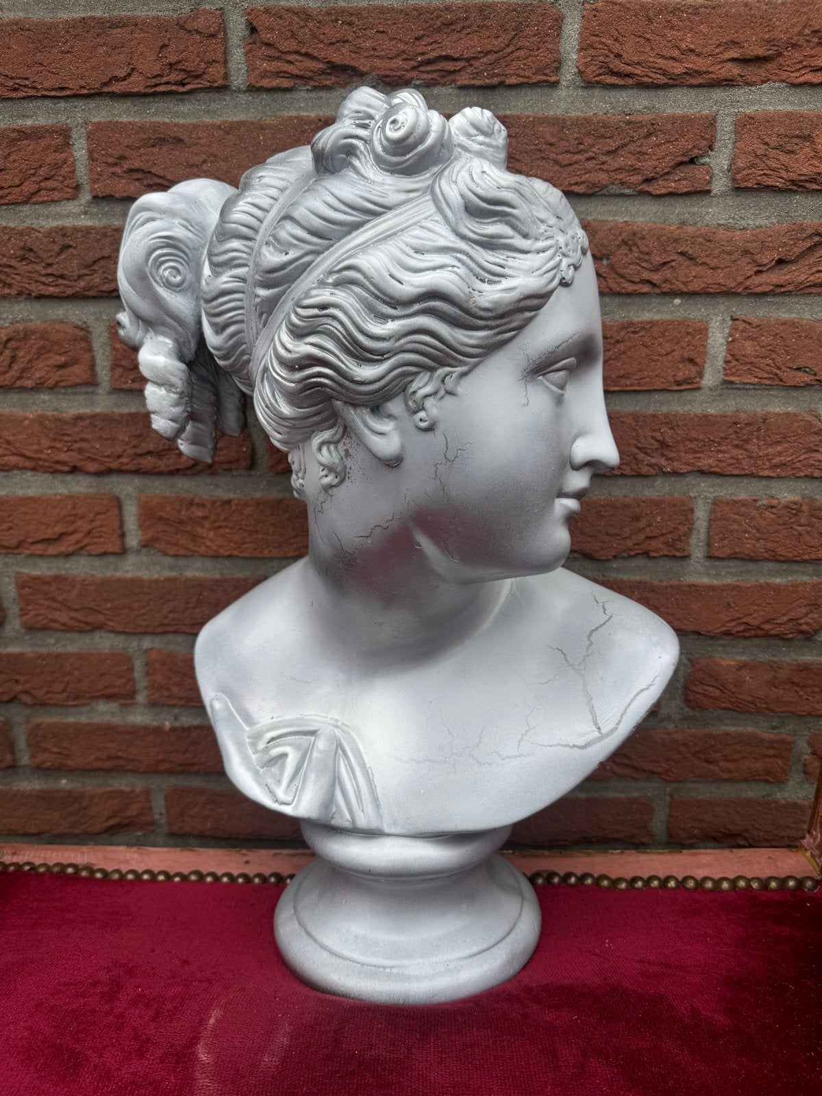 Klassieke Gipsen Buste Vrouw - 49 cm hoog, Gips, Buste, Ophalen of Verzenden, 20 - 50 cm