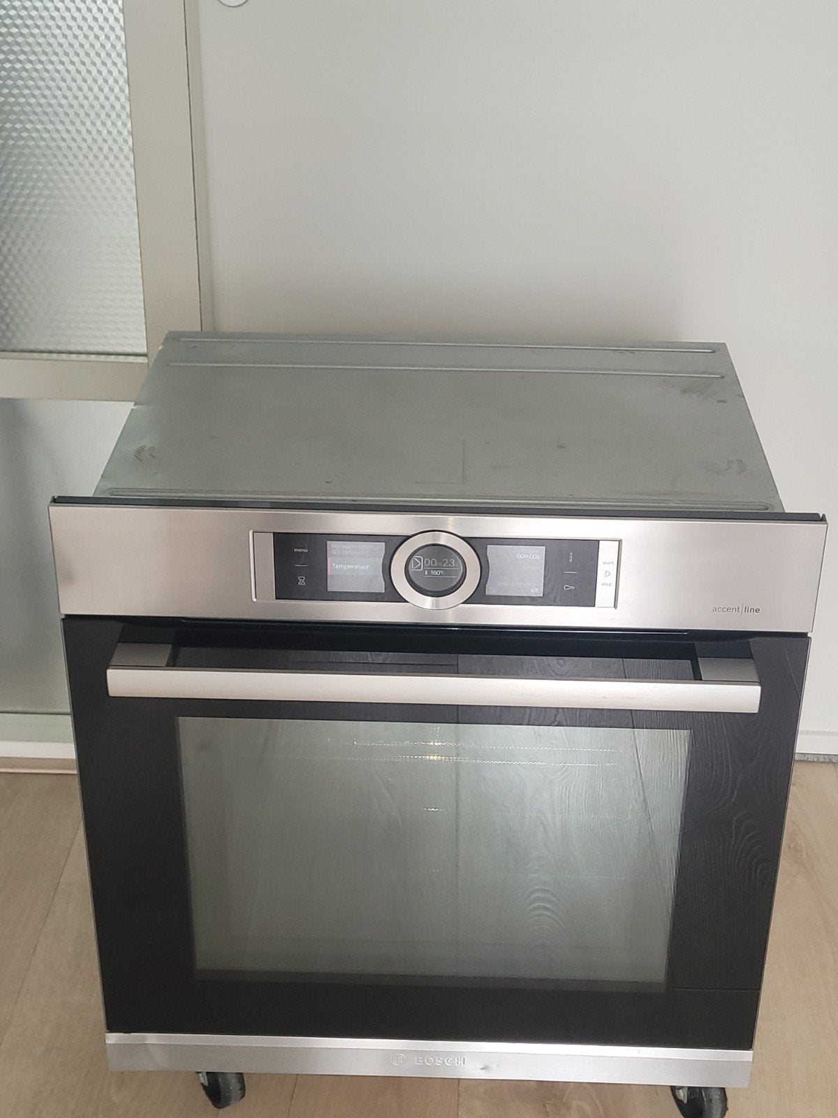 prachtige Bosch RVS inbouw combi magnetron met 4D hetelucht., Witgoed en Apparatuur, Magnetrons, Ophalen, Zo goed als nieuw, Grill