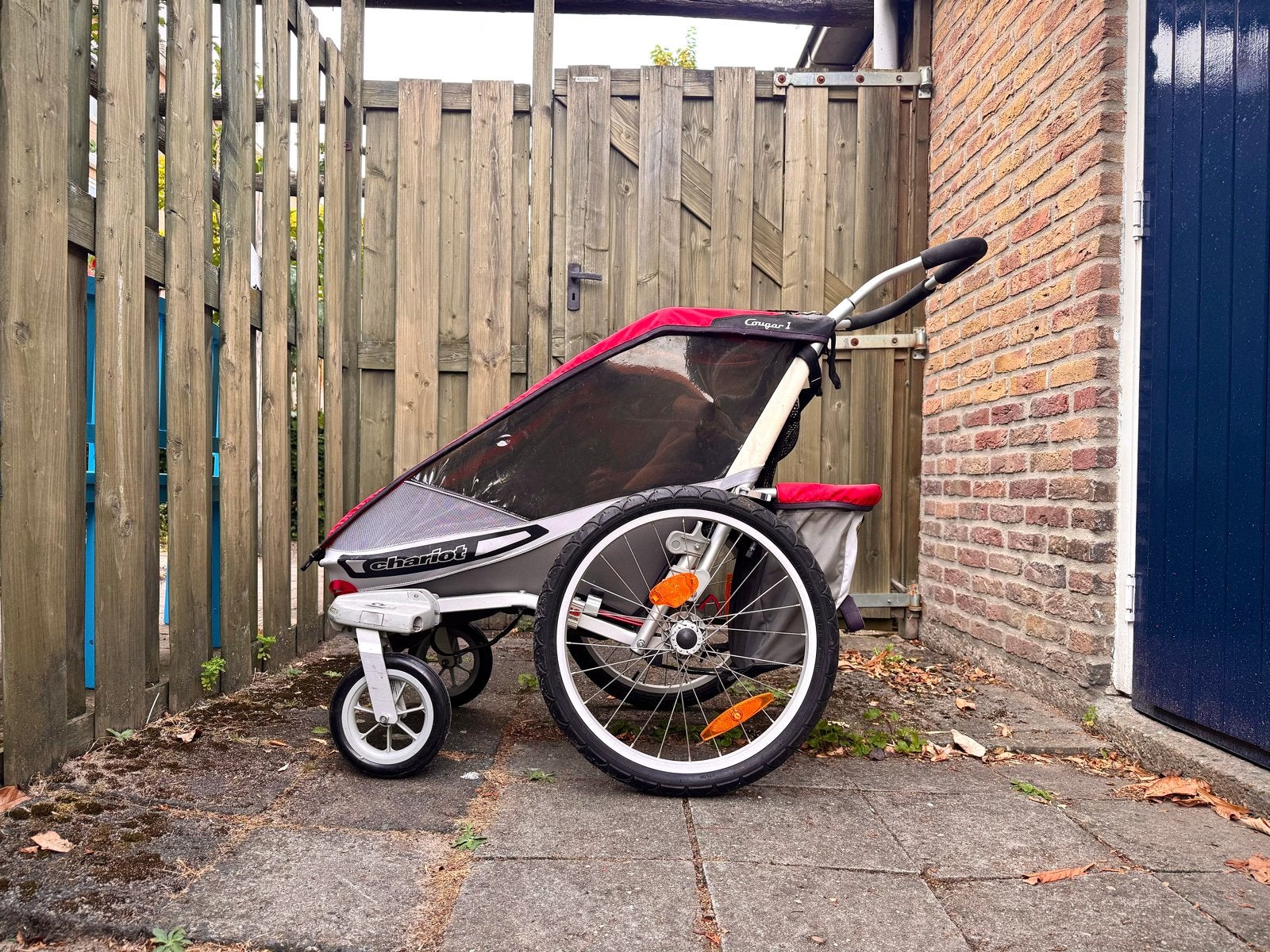 Chariot Cougar 1 Kinderkar/Fietskar met wandelkit, Ophalen, Gebruikt, Opvouwbaar, 20 tot 40 kg