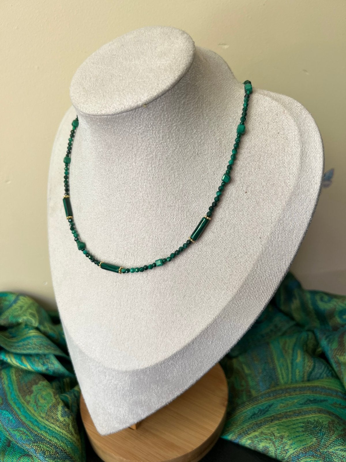 Malachiet geluk beschermt straling zuivert intuïtie TIP, Sieraden, Tassen en Uiterlijk, Kettingen, Nieuw, Verstelbaar, Ophalen of Verzenden