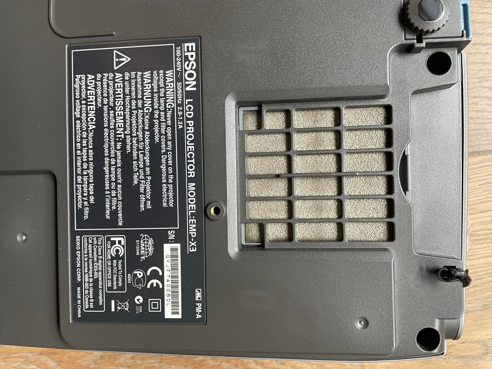 Epson EMP-X3 LCD Beamer Projector met Draagtas en Afstandsbe, Ophalen of Verzenden, Gebruikt, LCD, Overige resoluties