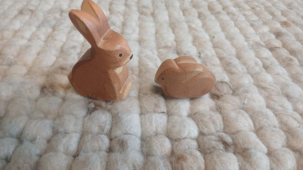 Retro Vintage Ostheimer Houten Dieren - Konijnen, Ophalen of Verzenden