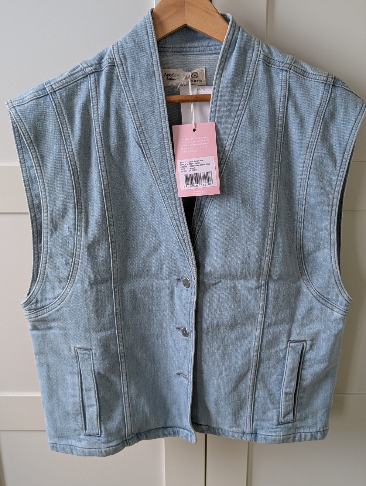 Another-Label x MUD Jeans Unni denim vest - Nieuw, Blauw, Ophalen of Verzenden, Maat 36 (S), Nieuw