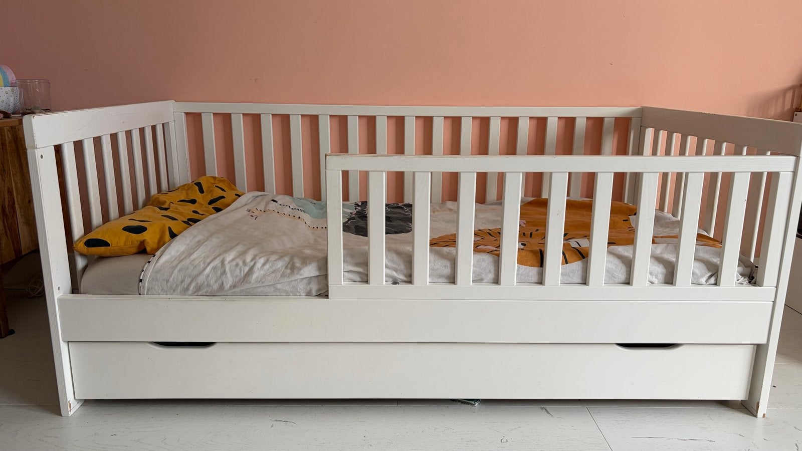 Petit Amelie Kinderbed 70x140cm met lade, matras en dekbed, Ophalen, Gebruikt, 70 tot 85 cm, 140 tot 160 cm