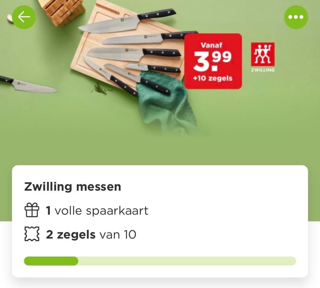 Zwilling messen Plus - 1 volle spaarkaart, Plus, Ophalen of Verzenden