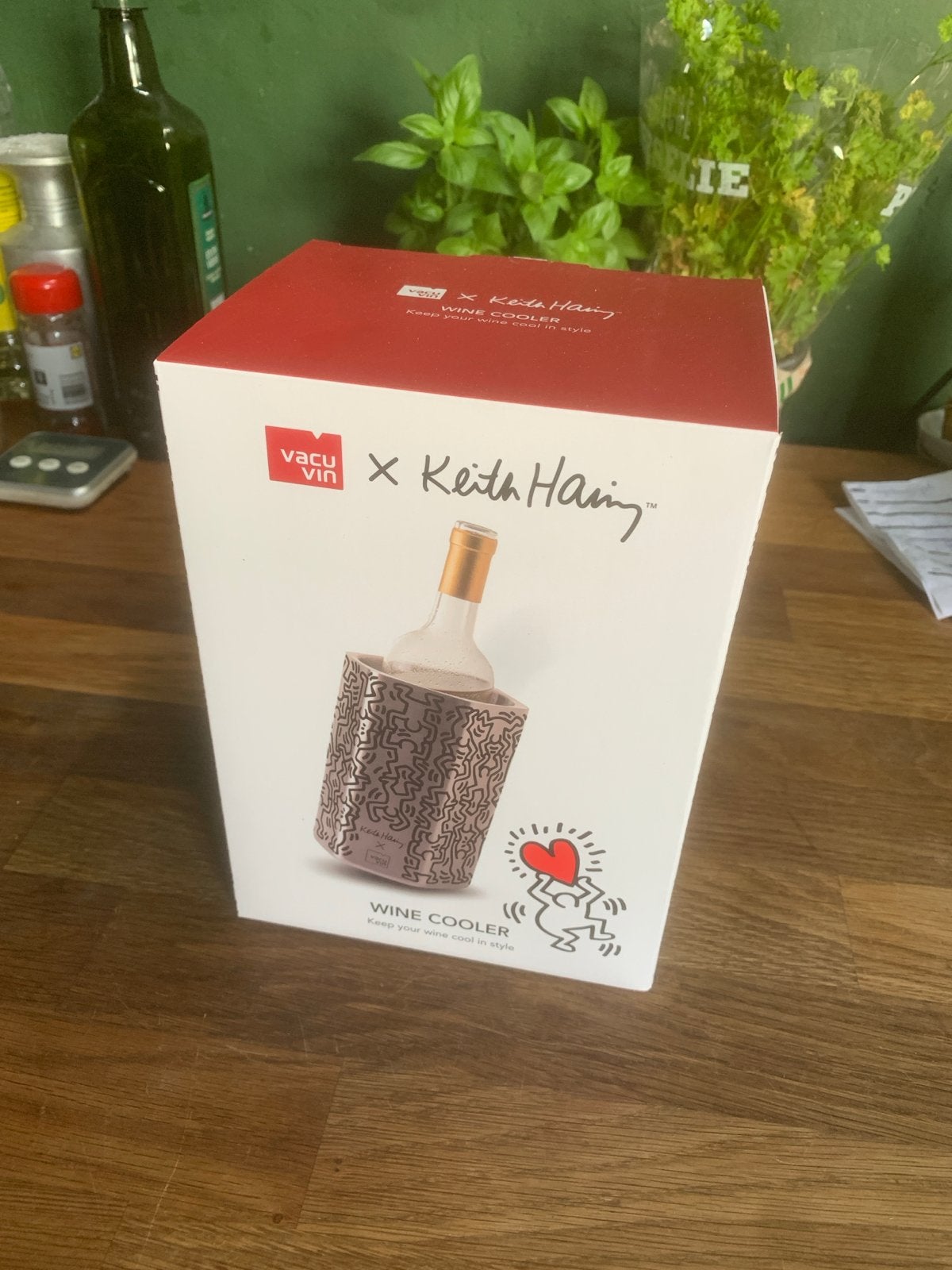 Vacu Vin Keith Haring RVS Wijnkoeler - Nieuw in Doos, Ophalen of Verzenden, Nieuw, Metaal, Minder dan 5 flessen