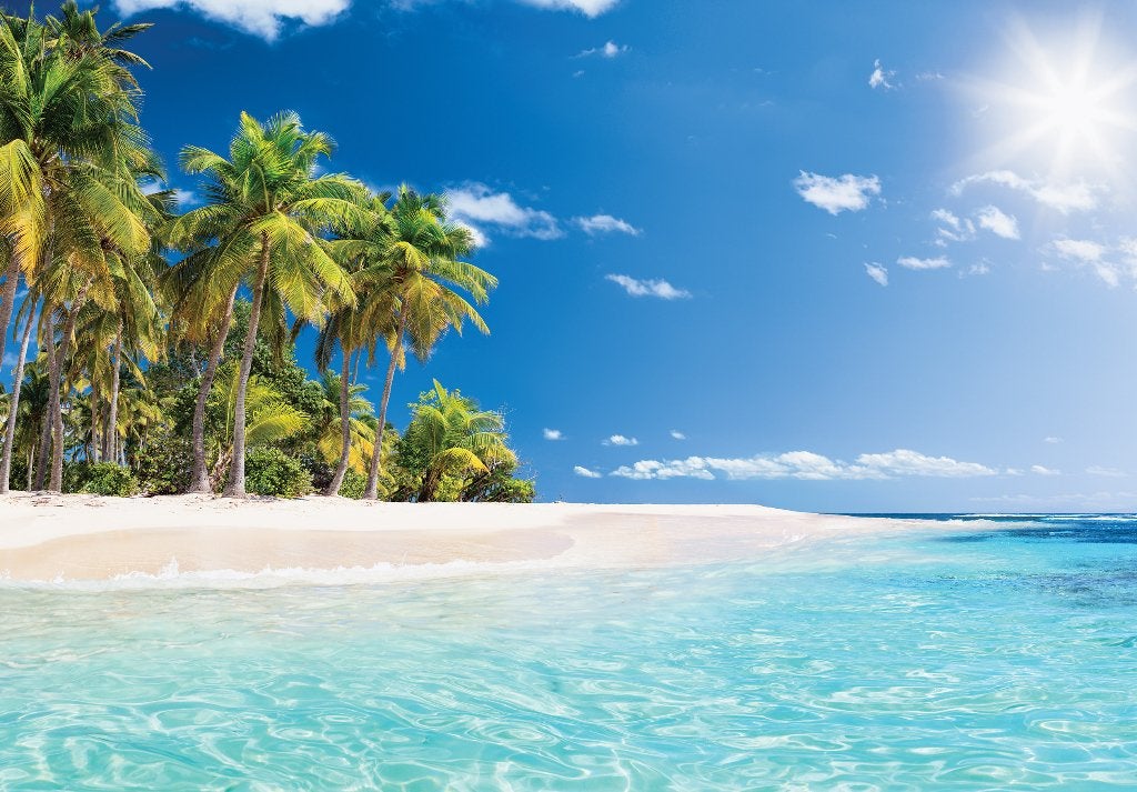 Palmenstrand fotobehang Paradise, strand, Fotobehang4you, Verzenden, Fotobehang