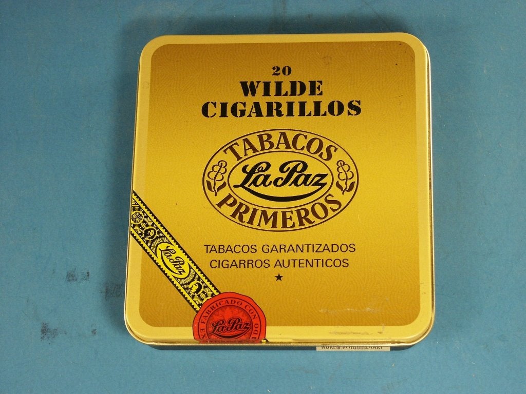 Blikken Sigarendoosje LA PAZ Primeros ~ 20 Wilde Cigarillos, Ophalen of Verzenden, Gebruikt, Overige