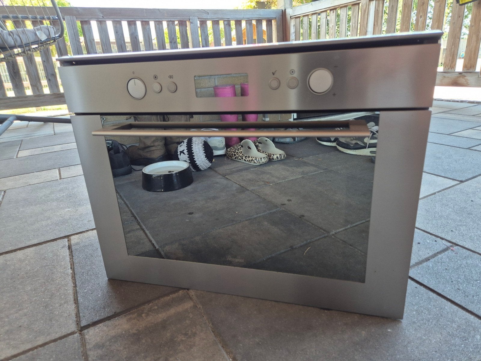 Whirlpool AMW 840/IX Inbouw Combi-oven/Magnetron, Ophalen, 45 tot 50 cm, Whirlpool, Gebruikt