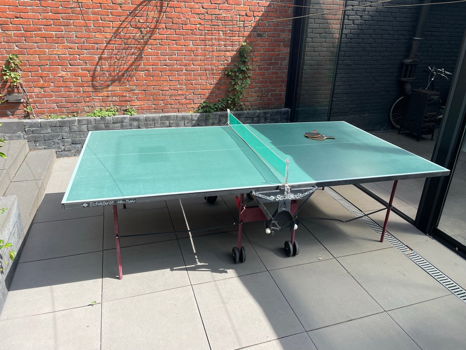 Schildkröt Tafeltennis Tafel - Outdoor, Inklapbaar, Verrijdb, Ophalen, Gebruikt, Tafel Outdoor, Inklapbaar