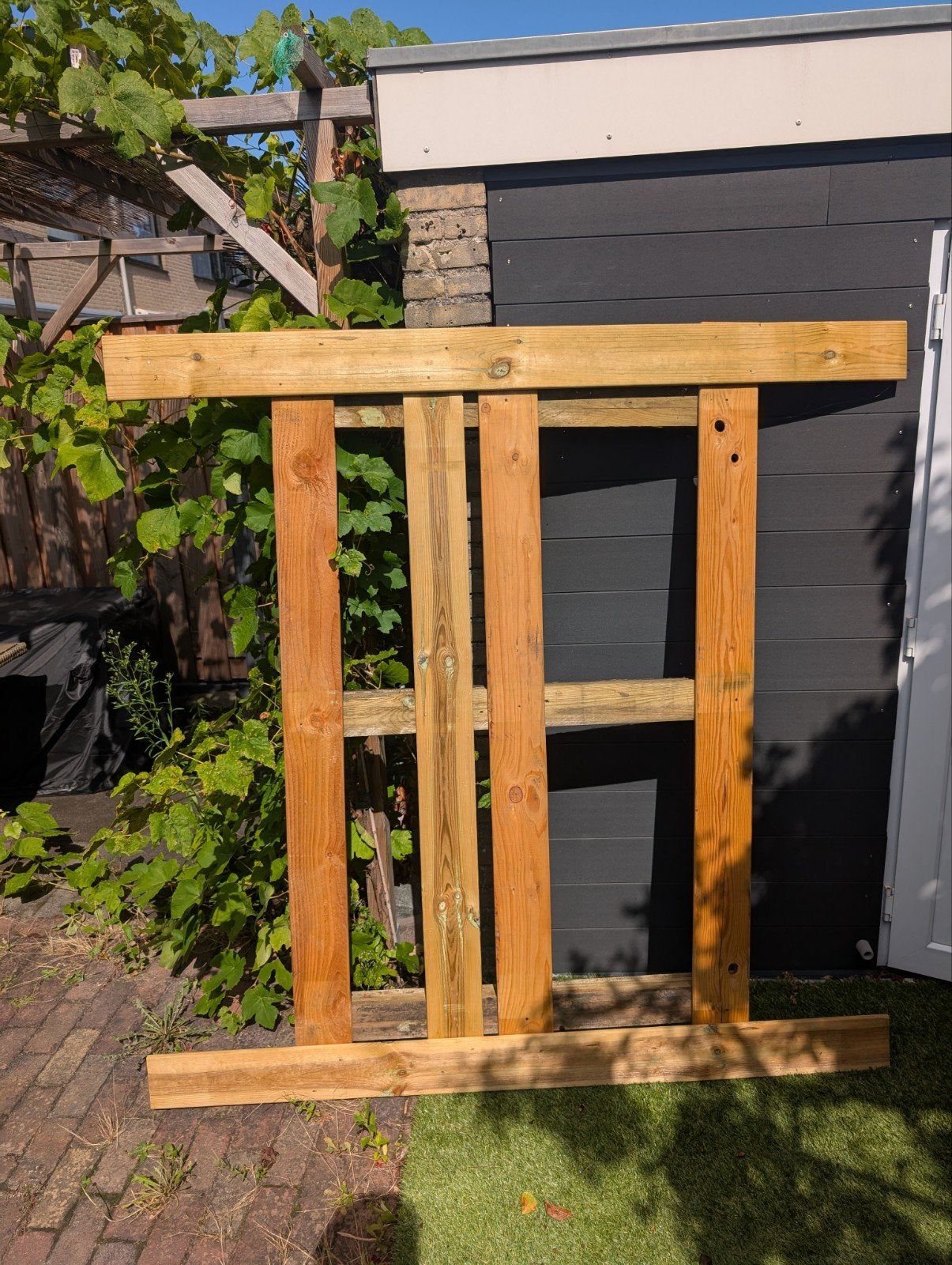 grote houten pallet, Tuin en Terras, Ophalen, Gebruikt, 250 cm of meer, Balken