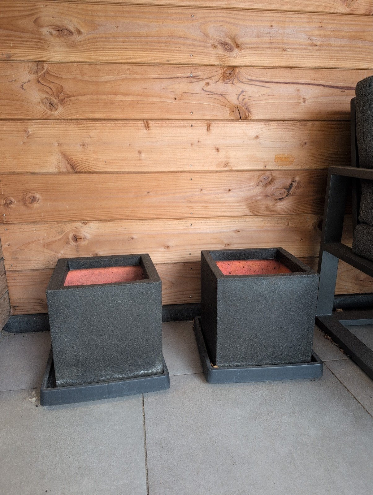 Capri bloembakken 2x met onderzetter met wieltjes, Tuin en Terras, Ophalen