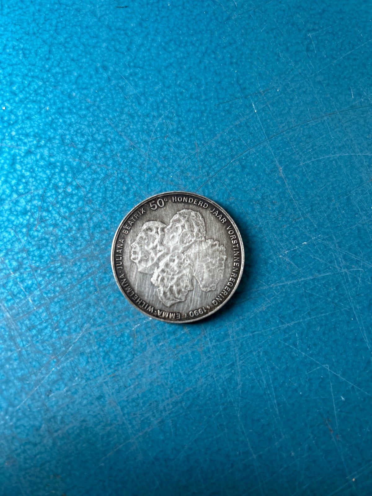 Zilveren 50 Gulden Munt 1990 - 100 Jaar Vorstenreg. Beatrix, Postzegels en Munten, Koningin Beatrix, Zilver, Ophalen of Verzenden