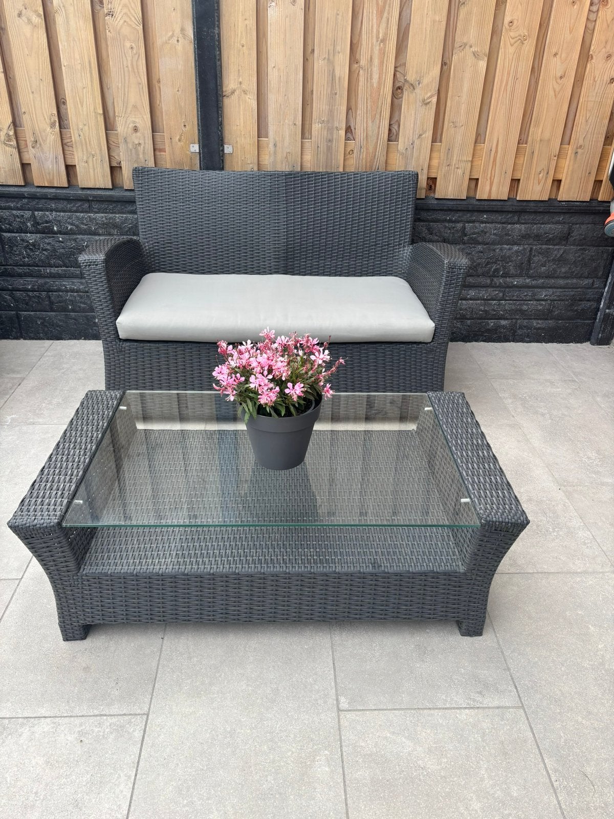 Royal Patio loungeset - Wicker tuinset met tafel, Tuin en Terras, Ophalen, Wicker, 2 zitplaatsen