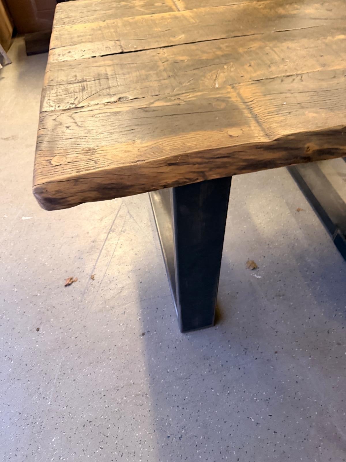 Robuuste tafel van oude bielsen, Ophalen, 25 cm of meer, Biels, 200 cm of meer