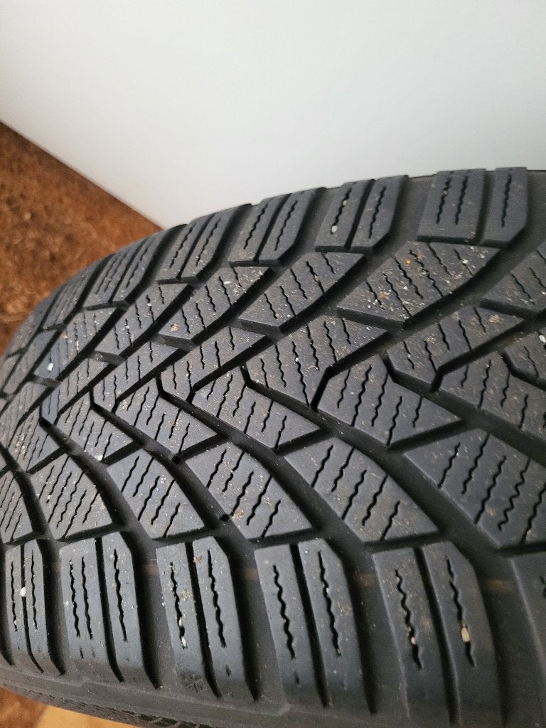 winterbanden met velgen Continental, 195/65R15, Ophalen, 15 inch, Banden en Velgen, Winterbanden