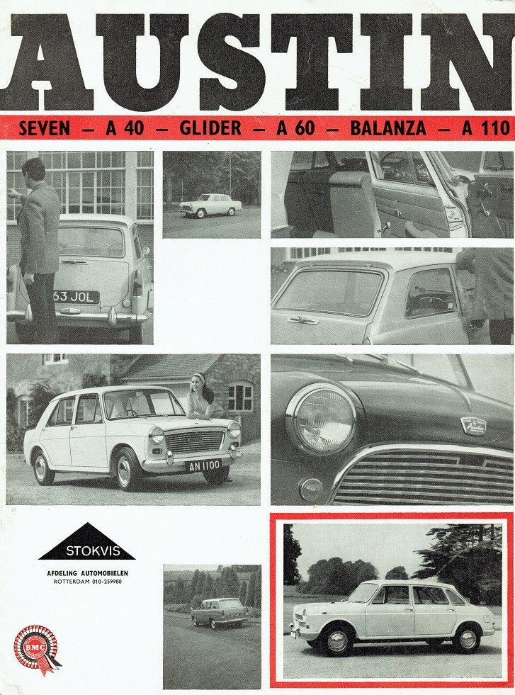 Folder Austin modellen (ca.1965), Verzenden, Gelezen, Overige merken
