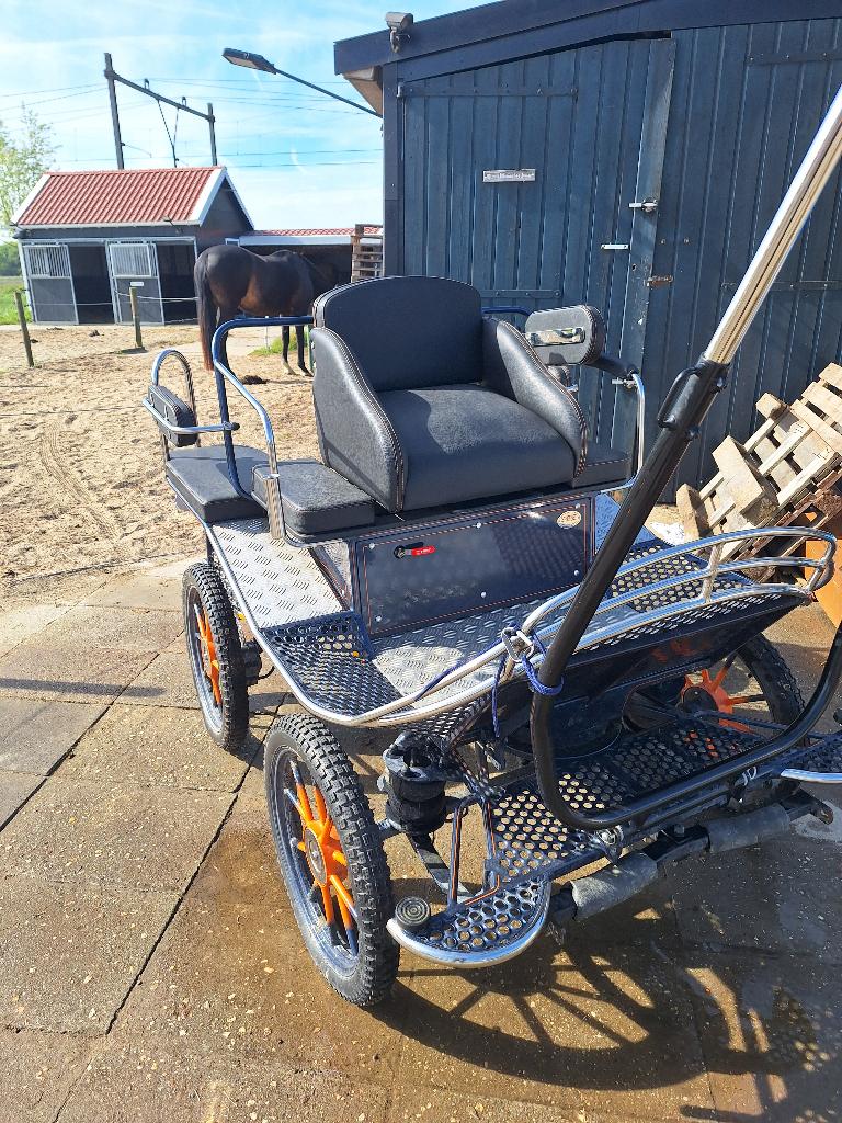 Menwagen pony te koop, Dieren en Toebehoren, Rijtuigen en Koetsen, Zo goed als nieuw, Marathonwagen, Pony