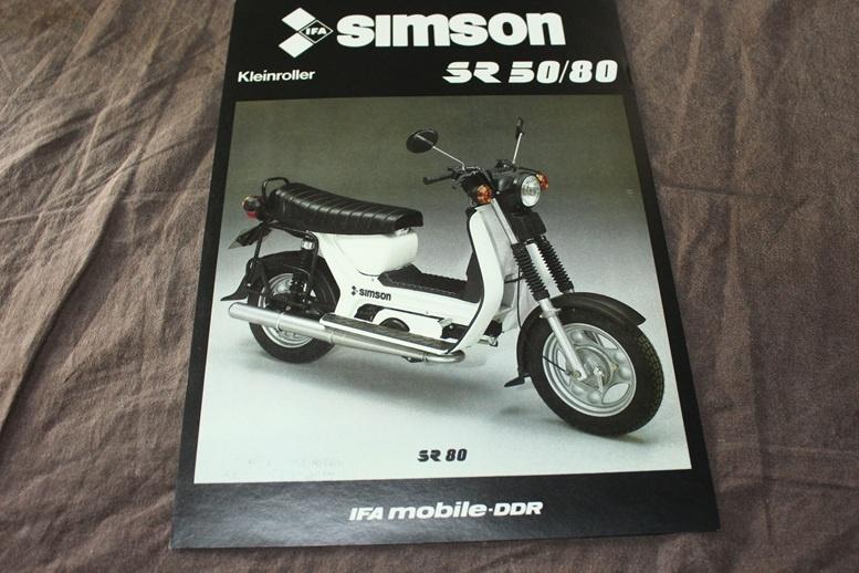 Simson SR50 SR80 scooter 1988 verkoop folder kleinroller, Ophalen of Verzenden, Gebruikt