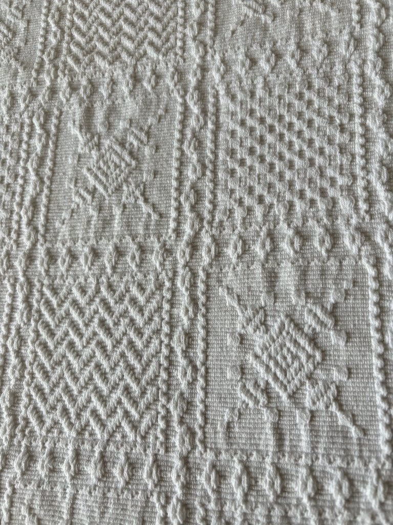 Mooie sprei off-white met reliëf structuur., Wit, Overige typen, Katoen, Tweepersoons