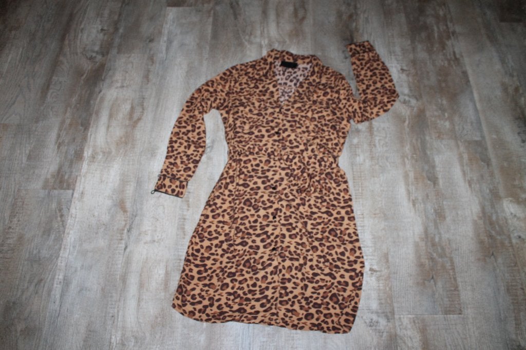 Panterlook jurk voor een jongedame, Bruin, Ophalen of Verzenden, Zo goed als nieuw, Maat 36 (S)