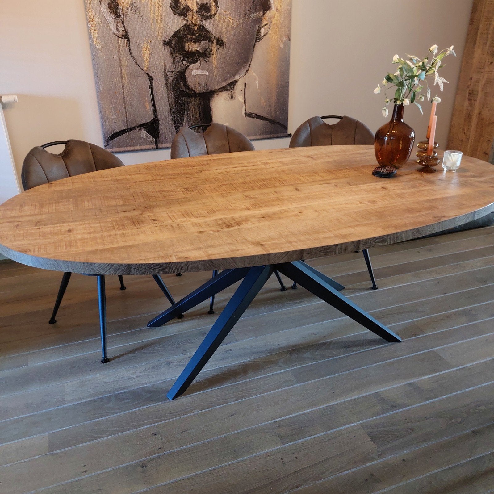 eetkamer tafel 220x120, Ophalen, 200 cm of meer, 50 tot 100 cm, Zo goed als nieuw
