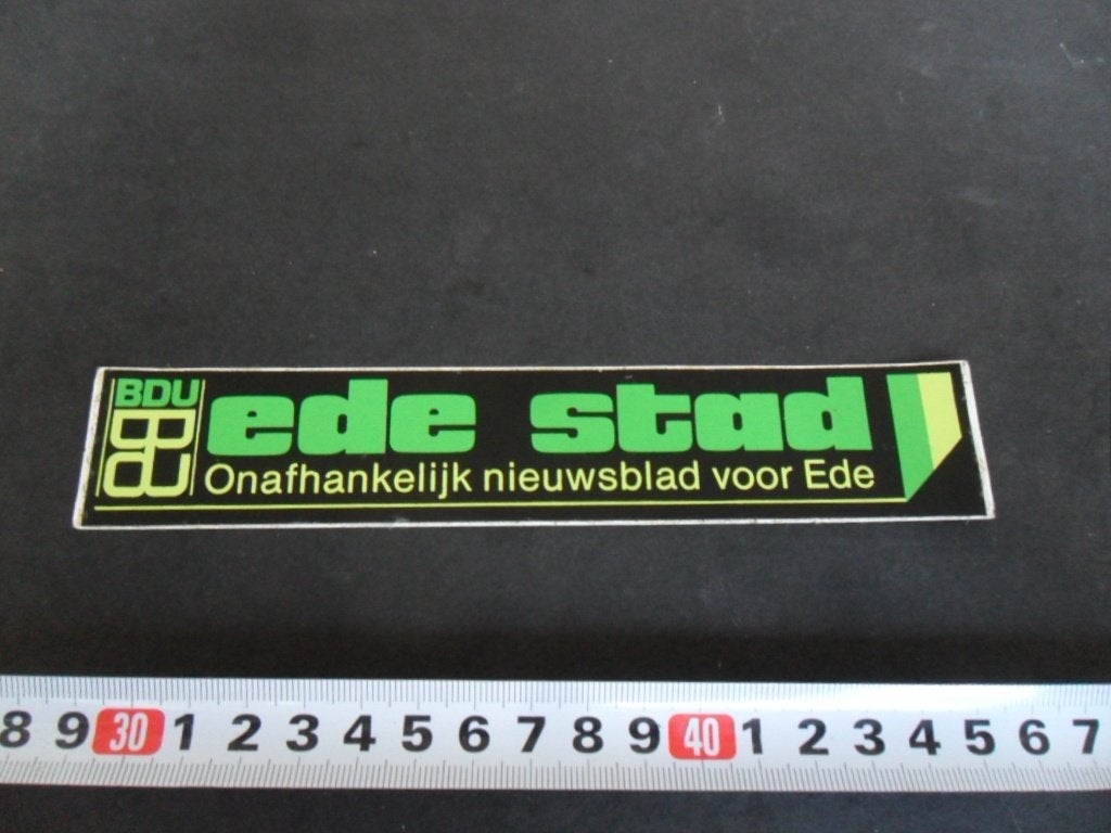 sticker BDU Ede Stad Onafhankelijk nieuwsblad voor Ede, Ophalen of Verzenden, Zo goed als nieuw