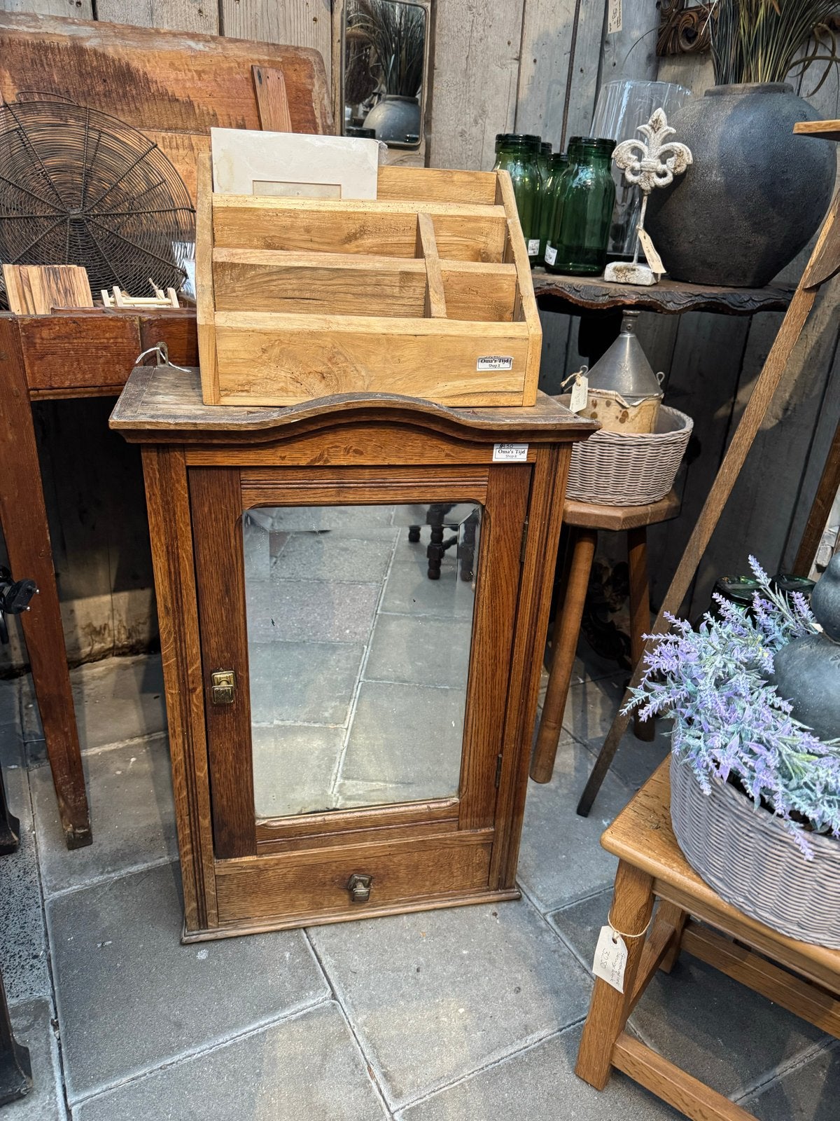 Art Deco medicijnkastje met spiegel en lade, Antiek en Kunst, Antiek | Overige Antiek, Ophalen