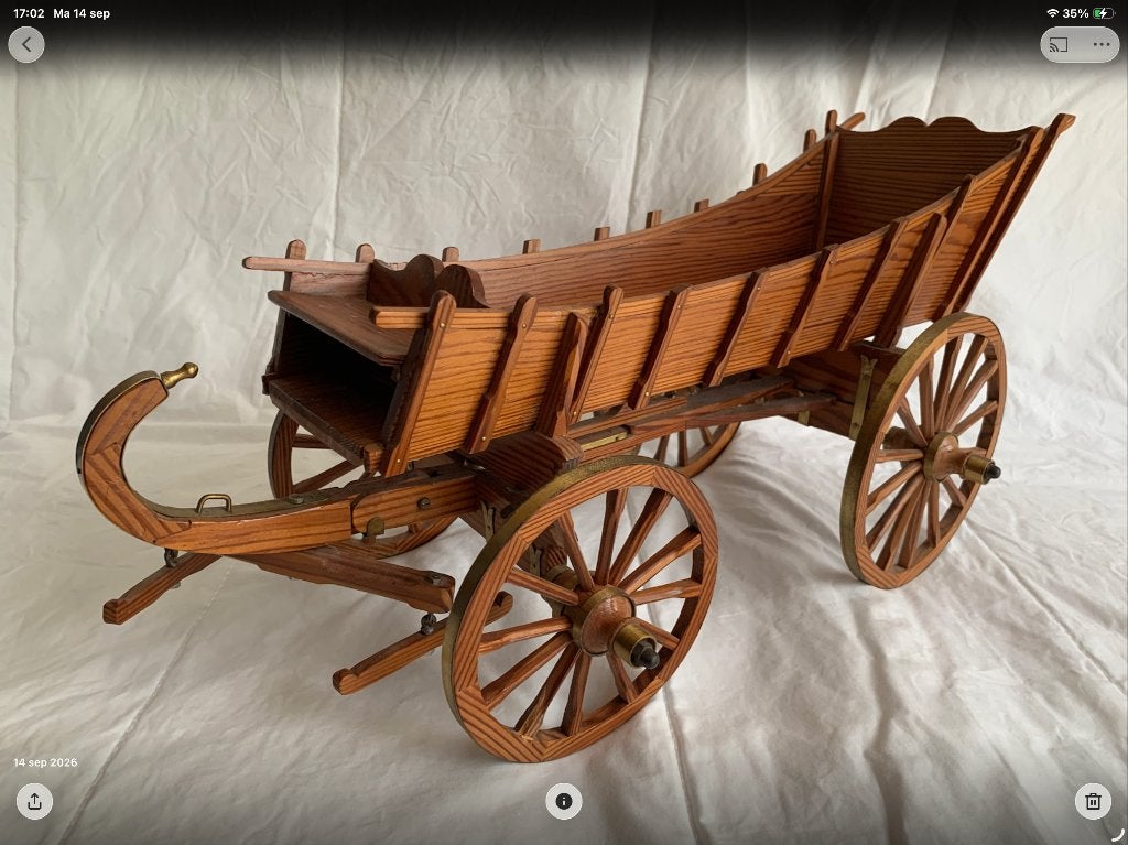 Miniatuur houten boerenwagen, Ophalen, Gebruikt, 1:50 of kleiner, Overige merken