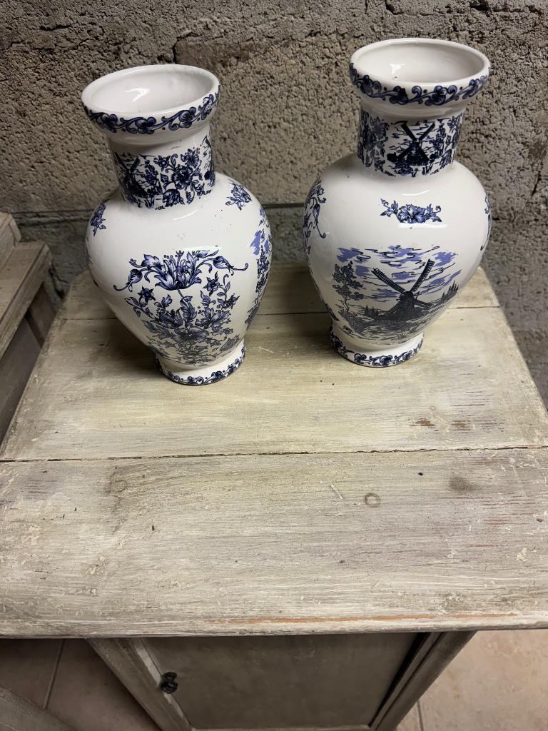 Delfts blauw (stijl)vazen 8 stuks, Ophalen, Blauw, Aardewerk of Porselein, Zo goed als nieuw