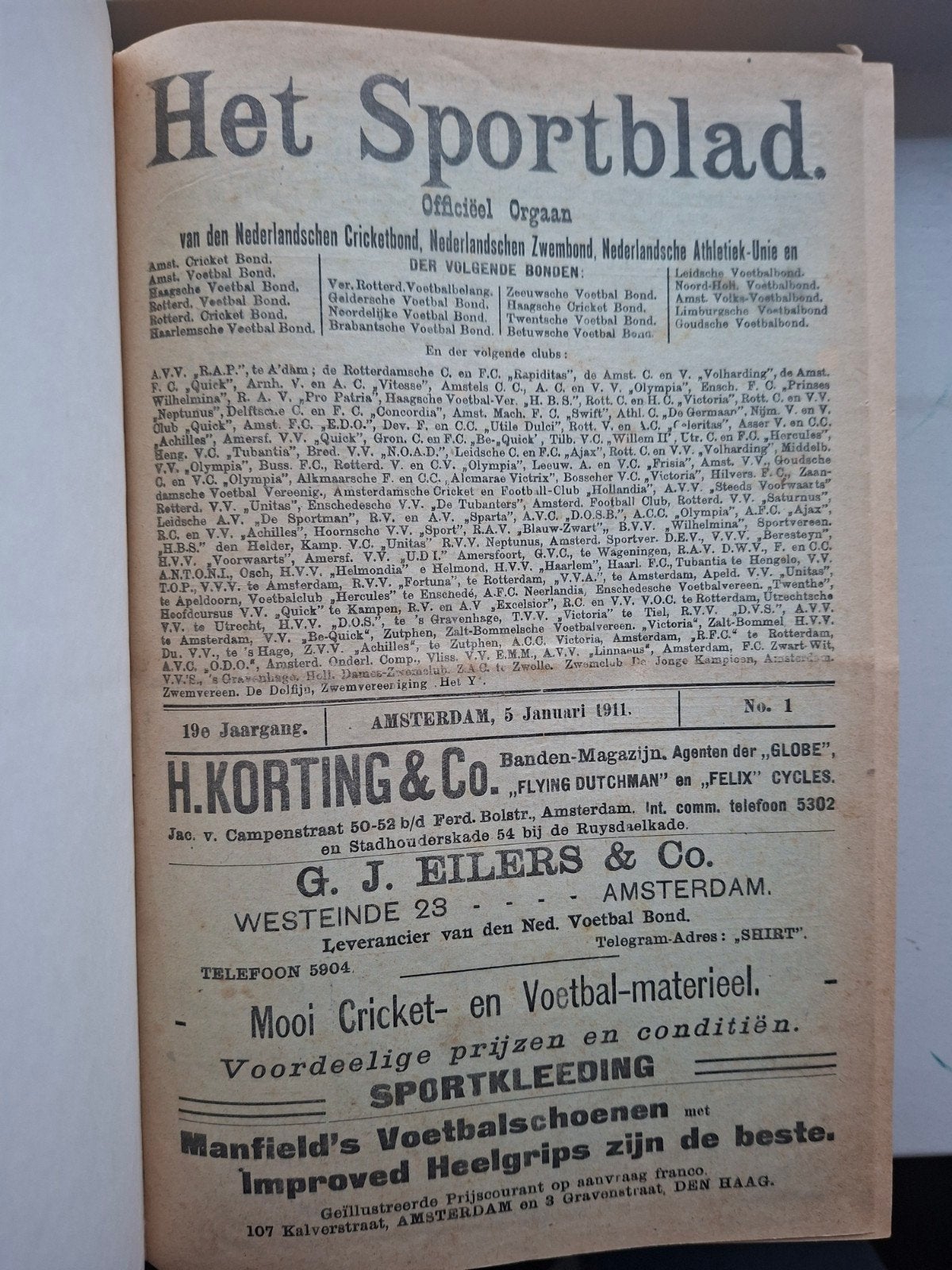 Het Sportbald- ingebonden- 1911, Boeken, Verzenden, Gelezen, Sport en Vrije tijd