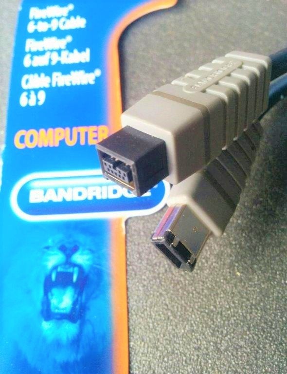 FireWire 800 naar FireWire 400 kabel 9 naar 6 pins, Computers en Software, Pc- en Netwerkkabels, Ophalen of Verzenden, Nieuw