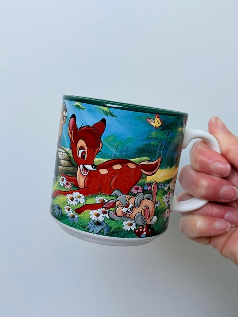 Disney Bambi Mok - Vintage Disney Servies, Gebruikt, Keramiek, Ophalen of Verzenden, Overige stijlen
