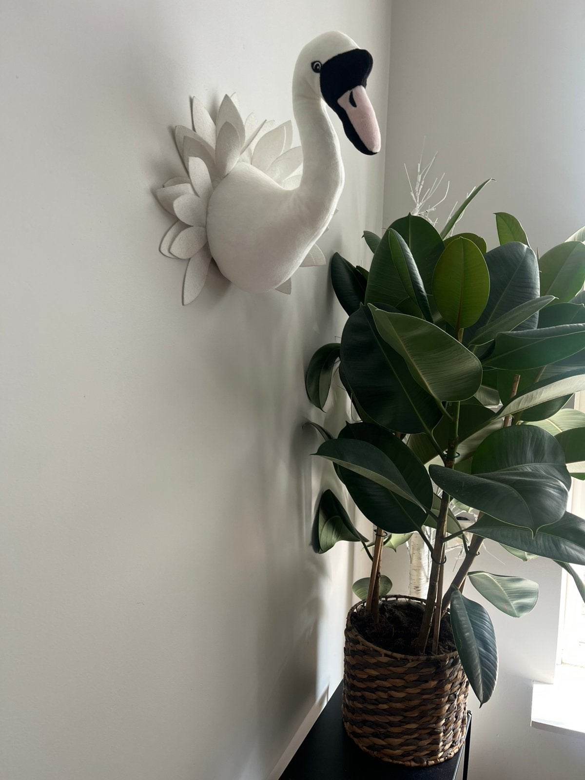 Witte Zwaan Wanddecoratie – Pluche Muurdecoratie, Ophalen, Wanddecoratie