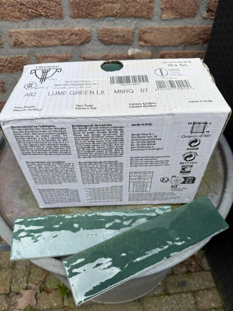 Marazzi Lume Green tegels - 2 doosjes, Ophalen, Nieuw, Minder dan 20 cm, 20 tot 40 cm