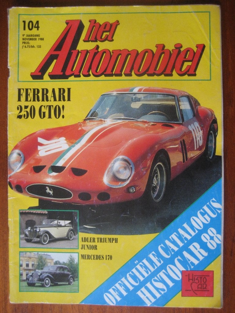 Het Automobiel 104 1988 Adler Triumph Junior, Ferrari 250, Ophalen of Verzenden, Gelezen, Ferrari