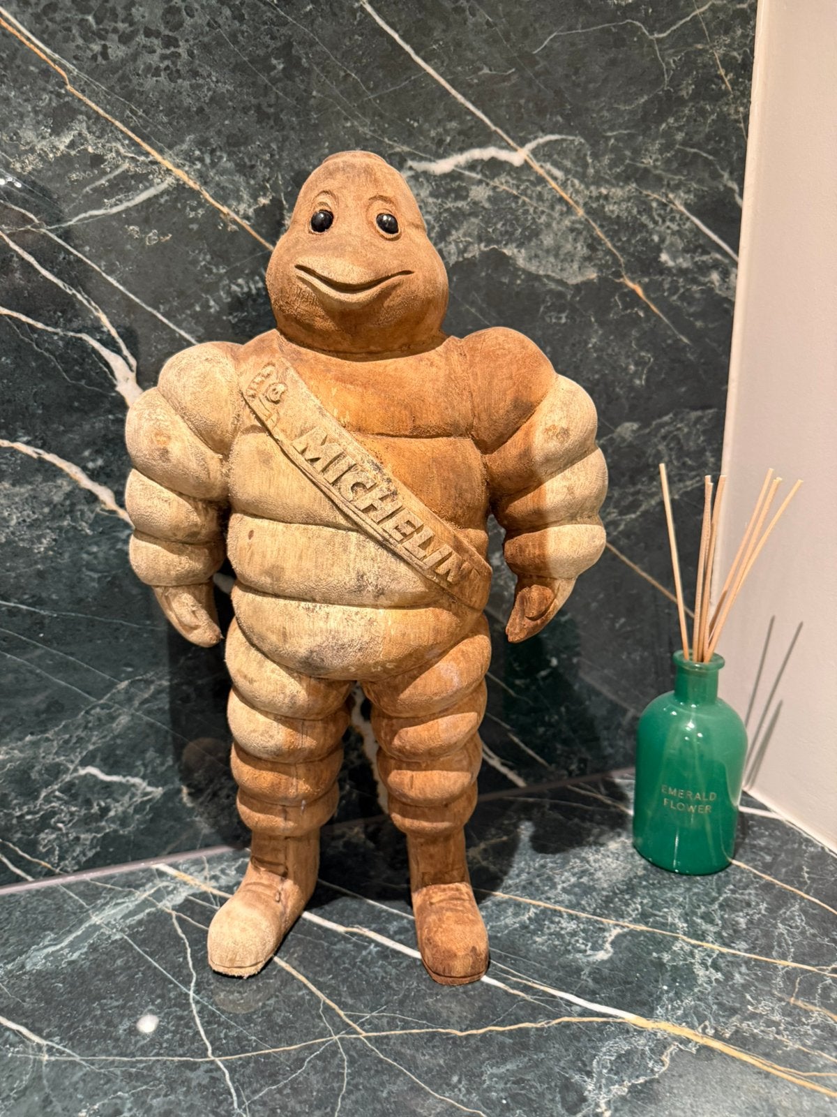 Vintage Michelin Man / Bibendum houten beeld –, Ophalen of Verzenden, Zo goed als nieuw, Actiefiguurtje