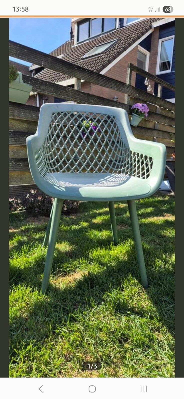 8x Tuinstoelen - Verkleurd maar nog goed, Tuin en Terras, Ophalen of Verzenden, Gebruikt, Kunststof