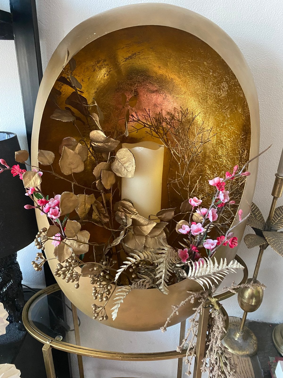 Golden egg 75 cm kandelaar, Ophalen, Zo goed als nieuw, Kandelaar