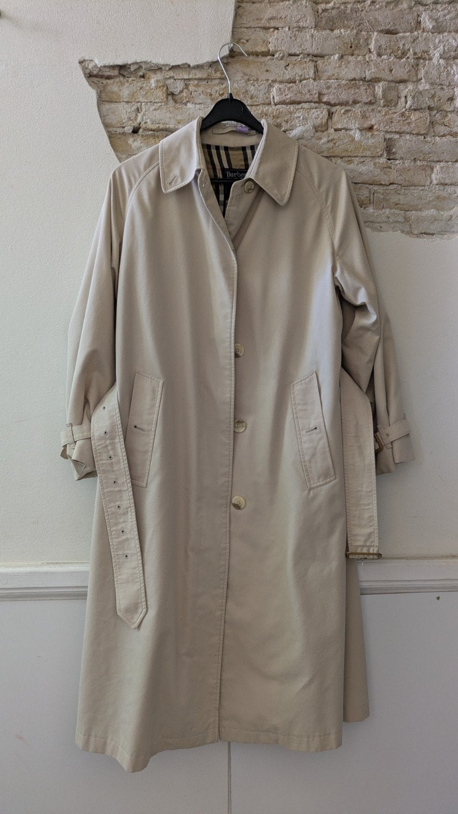 Vintage Burberry trenchcoat, Kleding | Dames, Maat 38/40 (M), Beige, Ophalen of Verzenden, Zo goed als nieuw