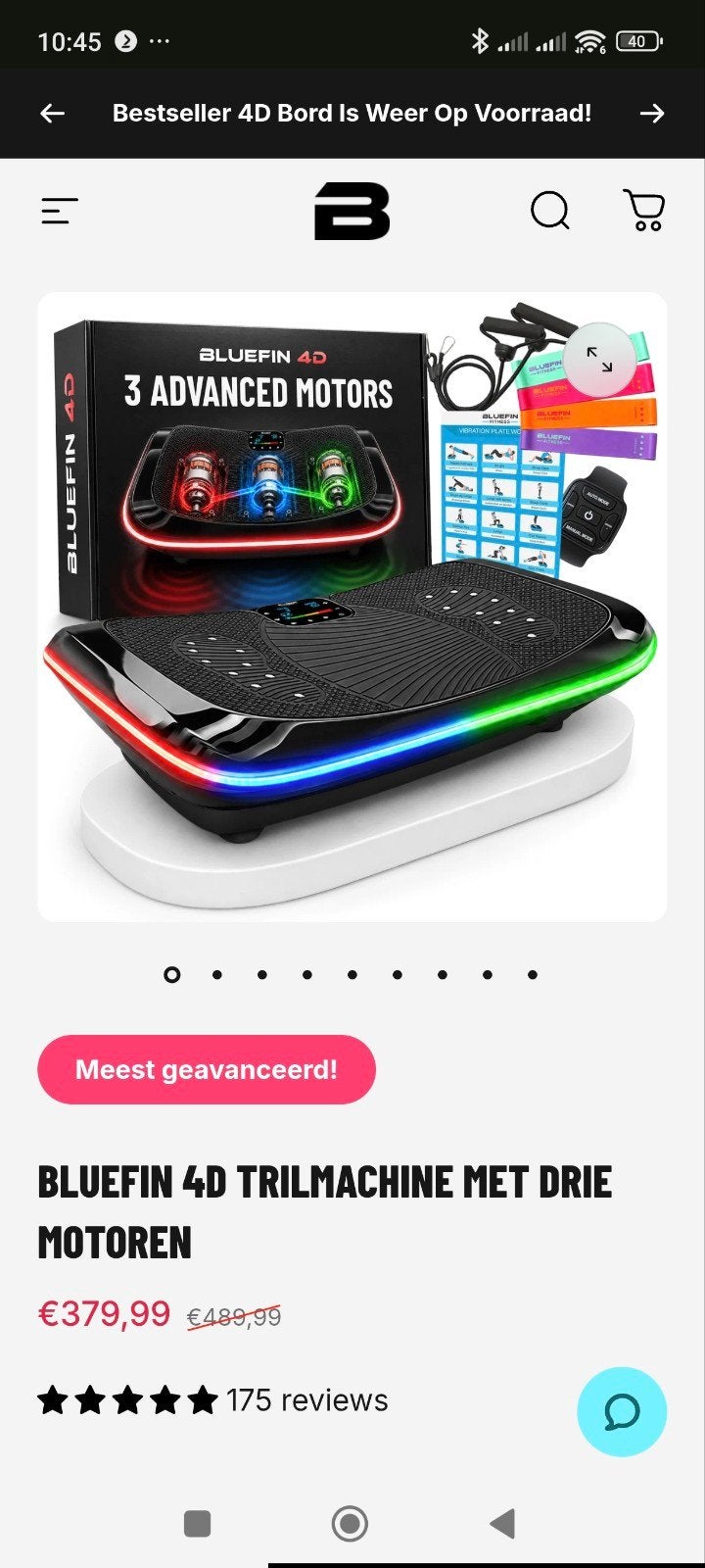Bluefin Fitness 4D Trilplaat (Triple Motor) Nieuw, Ophalen, Trilplaat, Nieuw, Benen