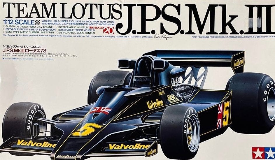 Vintage Tamiya Team Lotus JPS MkIII 1:12 met coureur (lezen), Auto, Groter dan 1:32, Ophalen of Verzenden, Zo goed als nieuw