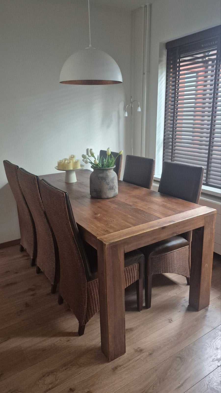 6 Lloyd Loom eetkamerstoelen leer, Ophalen, Gebruikt, Vijf, Zes of meer stoelen, Bruin