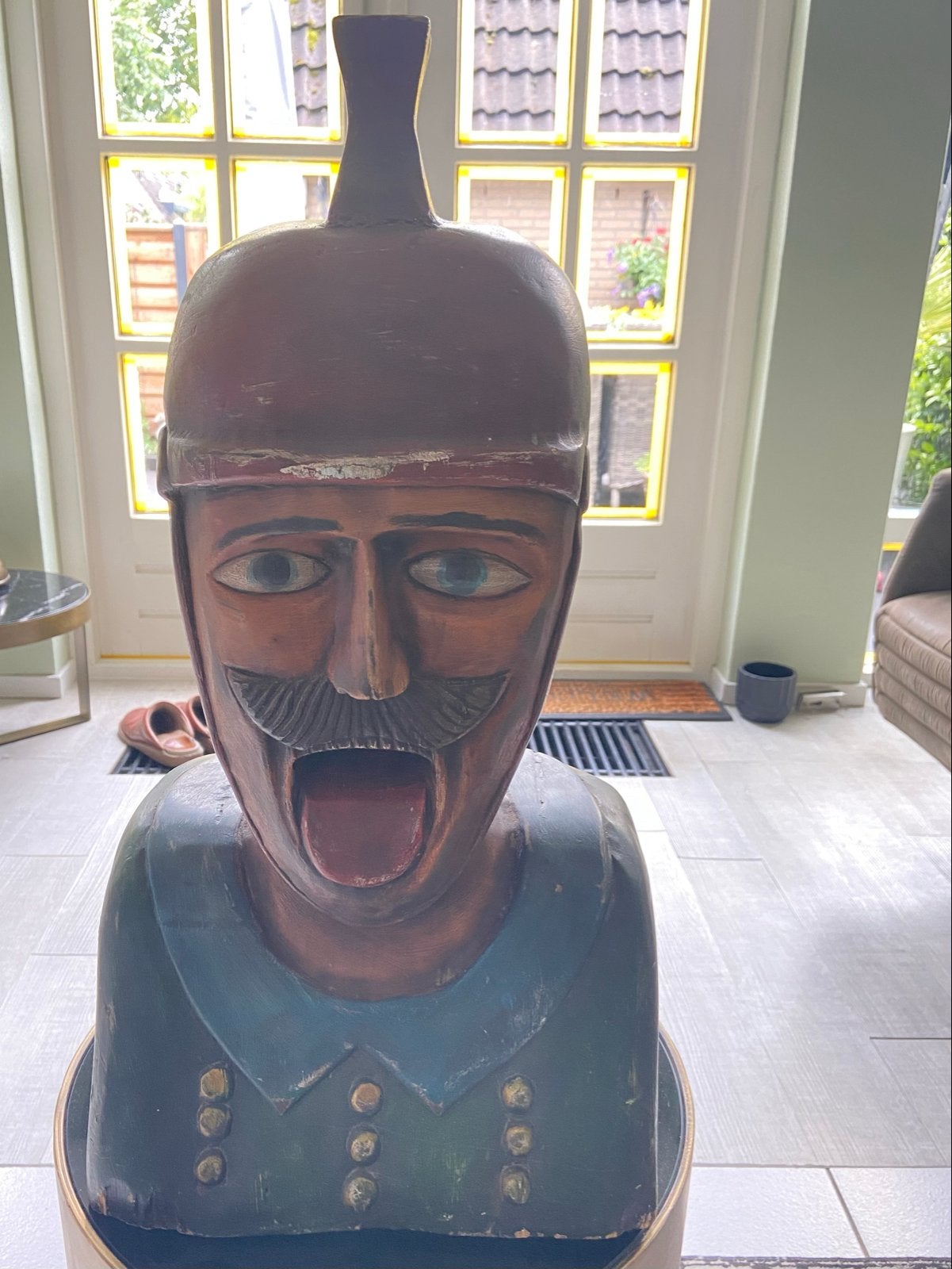 Antieke Zware Gaper - Houten Apothekersbeeld, Ophalen