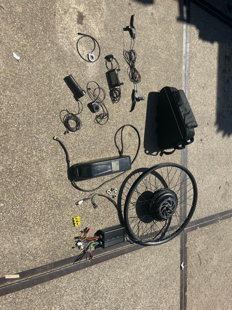Mooie e bike conversie kit project  2000 watt, Ophalen of Verzenden, Gebruikt, Schijfrem