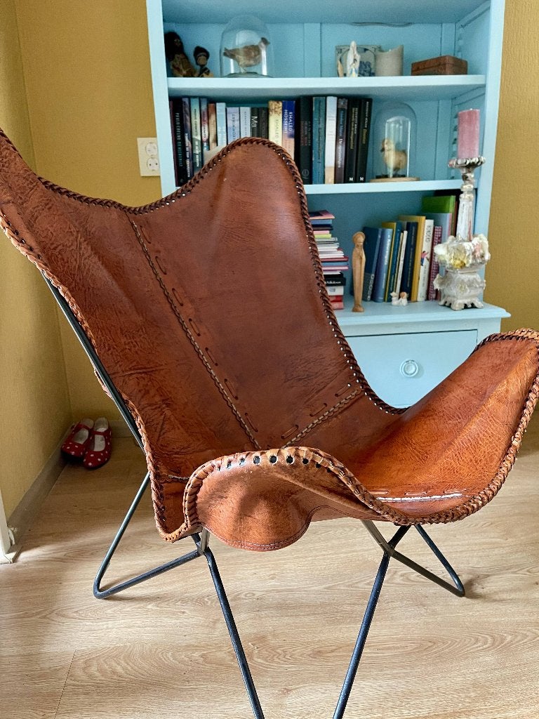 Vlinderstoel, Huis en Inrichting, Stoelen, Ophalen, Gebruikt, Stoer, Bruin