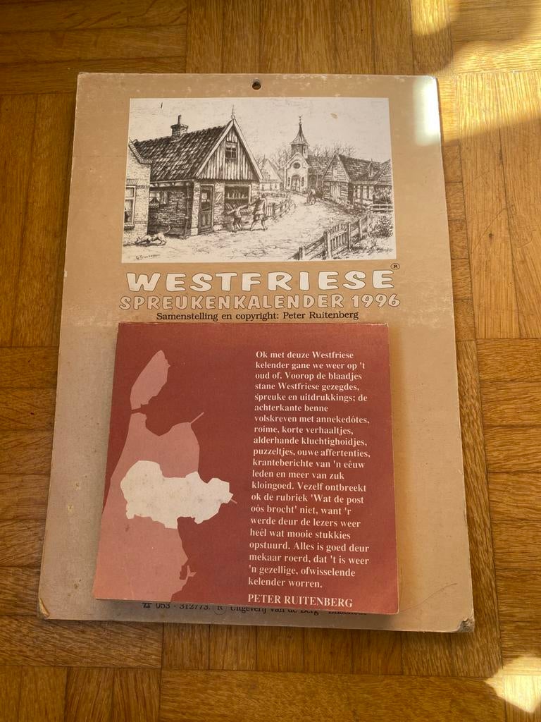 Westfriese spreuken kalender 1996 (ongebruikt), Ophalen of Verzenden