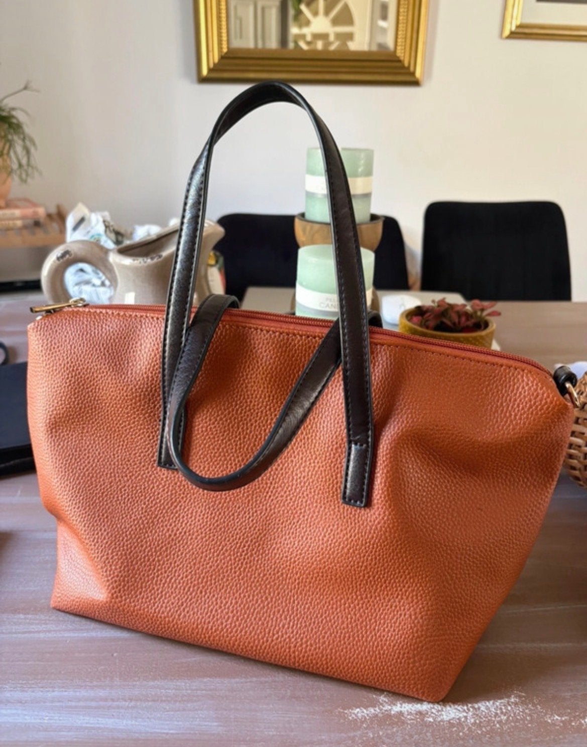 River Island Handtas met Rits - Oranje/Bruin, Ophalen of Verzenden, Gebruikt, Oranje, Handtas