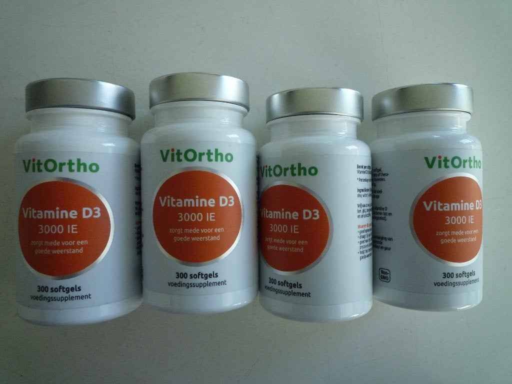 4x Vitamine D3 3000 IE softgels VitOrtho, Ophalen of Verzenden, Nieuw, Overige typen